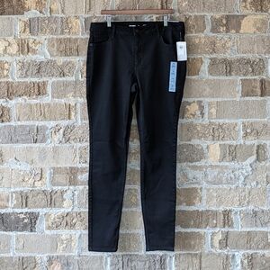 NWT Old Navy High-Rise Rockstar Super Skinny Jeans Black Size 16 LONG